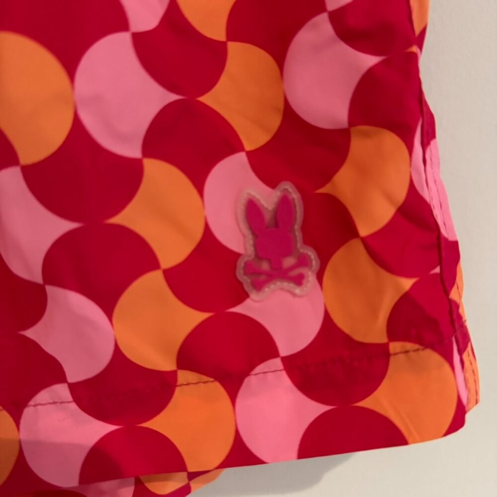 Psycho Bunny Orange and Pink Quick Dry Swim Shorts Size Small Like New - Picture 2 of 2